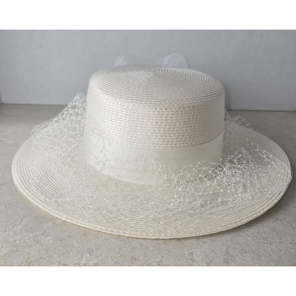 Deborah New York Hat Off White Veil Hat